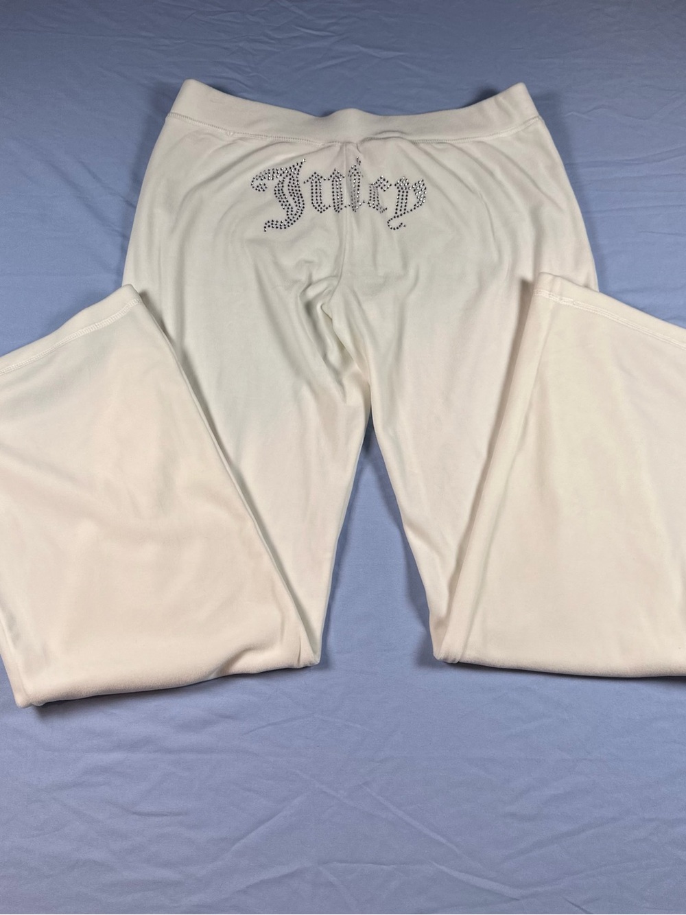 Juicy Couture Velour Pants Womens White Stretch Y2K Sz M